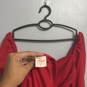 URBANIC Red Bodycon Mini Dress