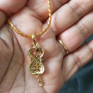 Ad Pendant Gold Plated Chain