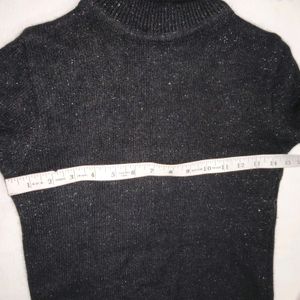 Black Shimmer Turtle neck Sweater