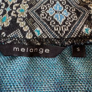 Melange Knit Blue Poncho “S” Size