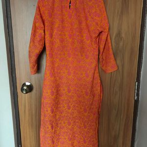 Orange & Pink Kurta Set (Women)