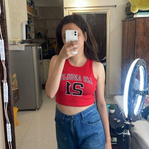 Red Crop Top