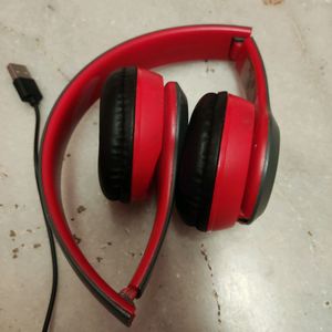Bluetooth Red Headphone Wireless  With Charging C