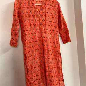 Cotton Coral kurta