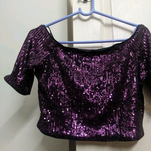 Sequins Top - Boat Neck