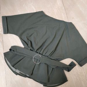 Olive Green Co-ord Set With Belt