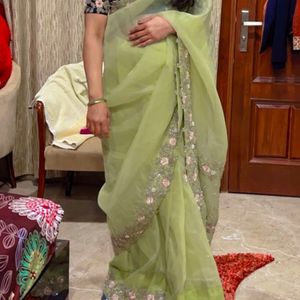 Beautiful saree with blouse for women