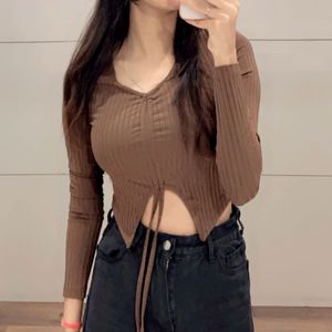 Brown Crop Top