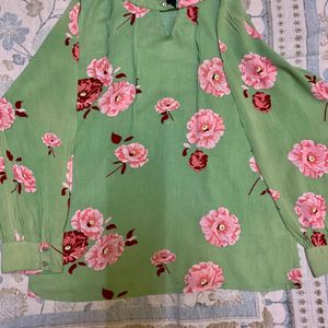 Semi Formal Parrot Green Shirt/Top -Soft Comfort