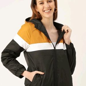 Women Colorblock Bomber Jacket