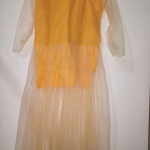 Net Frock Mustard