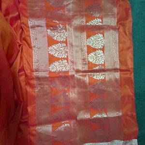 Orange Sari With Blouse