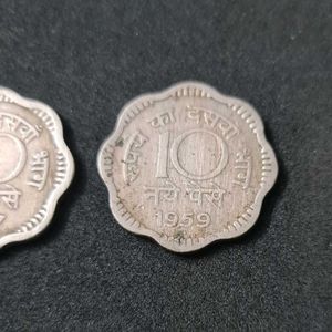 10 Naye Paise Coins of 1957 & 1959