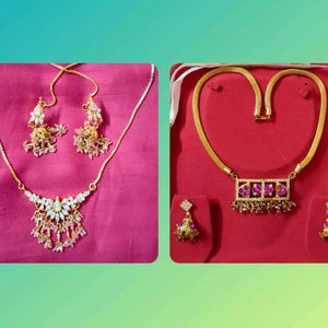 Two Beautiful Pink Necklace Set