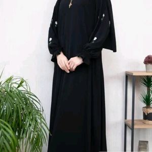 Embroidered Abaya With Stole And Naqab