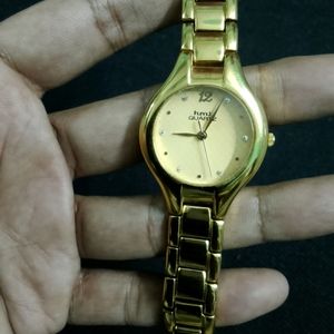 NEW NO USED 23.GOLD PLATETED HMT WATER RESISTANT WATCH FOR GIRLS & WOMAN'S.