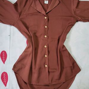 Korean Coffee Color Shirt And Top