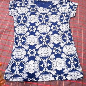 New Beautiful Print Blue Top