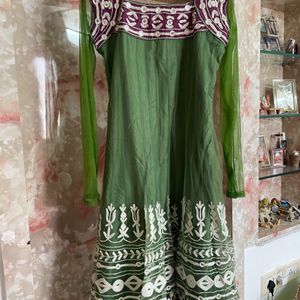 Green Embraced Anarkali