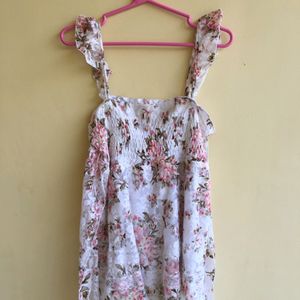 Cottage Core Floral Ruffle Top