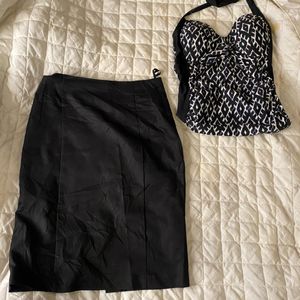 Trendy Skirt Top Combo🖤😍