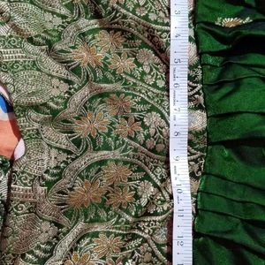 Katan Frock Home Stiched With Chudidar Sleeves And