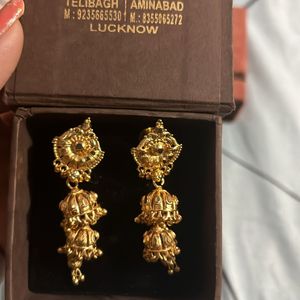 Gold Plated Artificial Earrings Jhumka Stud Diwali