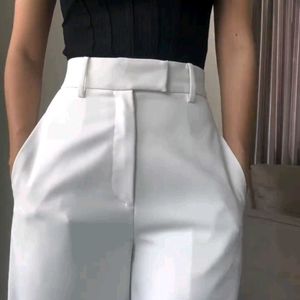 Stella White Side Hook Trousers