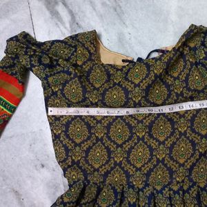 chudi hands kurti blue