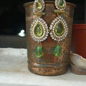 Green Earrings Zhumki/Zhumka