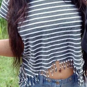 Crop Fringes Top