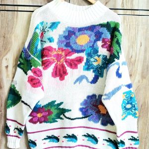 Offwhite Multicolour Baggi Sweater Size-46