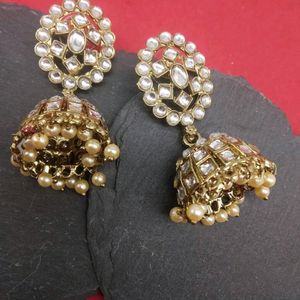 American Diamond Studded Jhumkas