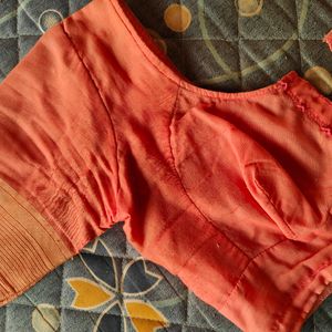 Peach Saree With Blouse (Women)