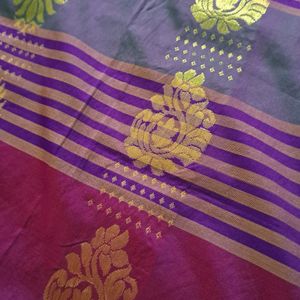 Golden Jari Work Saree