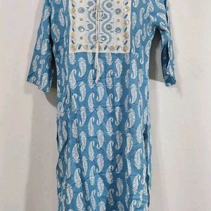 Like New Kurta With White Cotton Palazzo Set