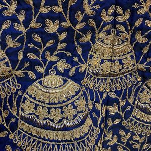 Royal Blue Silk Heavy Embroiled Lehanga