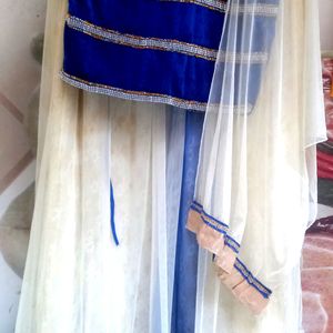 Sale 🎊🎉Cream Blue Lehnga