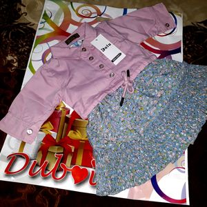 Branded Baby Dress With Denim Coat From Dubai Mall