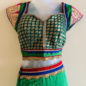 Green Designer Lehenga Choli Set