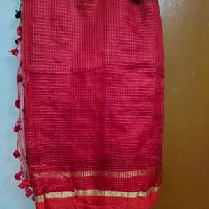 Double Colour Red Saree