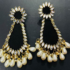 Fancy Party Wear Fabric Earrings