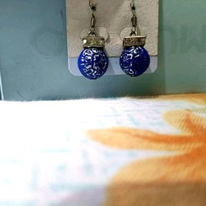 Earrings Party Wear ||Blue Beads With Stones