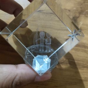 you will get two Cube of 3d Crystal with stand