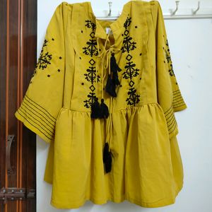 Yellow Peplum Kurti