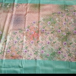 Floral Pattern Digital Softy Saree