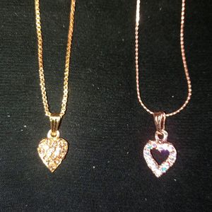 Latest Design Daily Wear 2 pair Heart Chain Locket