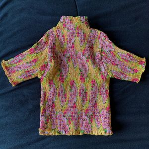 Smocking Floral Top