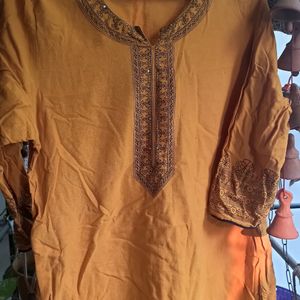 Rangmanch Brand  Yellow Printed Short Kurti