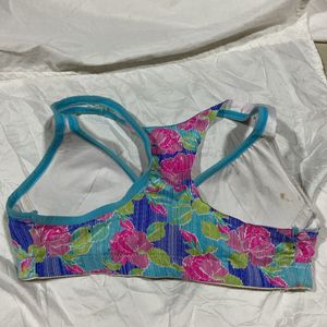 Floral Print Sports Bra Size M